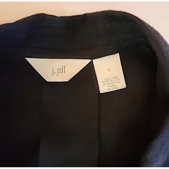 J Jill Linen Swing Jacket Black Lagenlook Capsule Career Timeless Womens Sz S - Picture 9 of 15